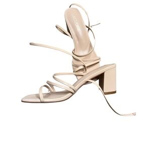 Beautiful Nude Chunky Heel Sandals